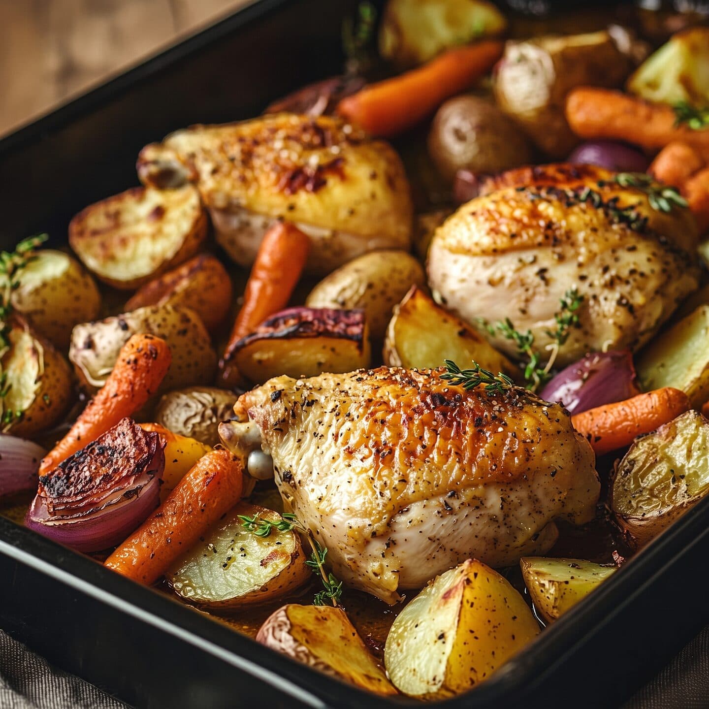 Pollo al forno con verdure