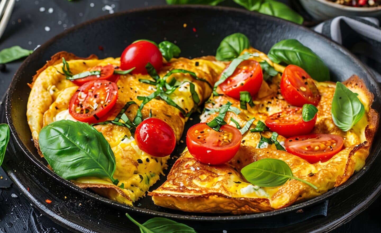 Omelette al pomodoro e aglio